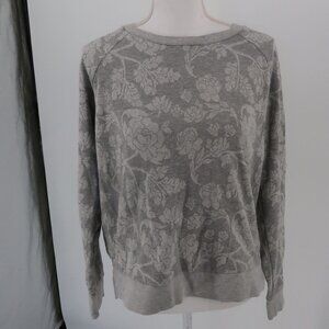 Old Navy Gray White Floral Sweatshirt Size M